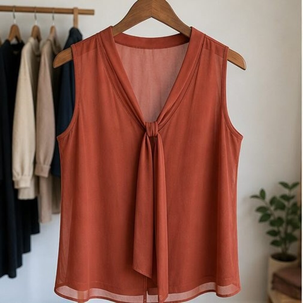Rust Peplum Top